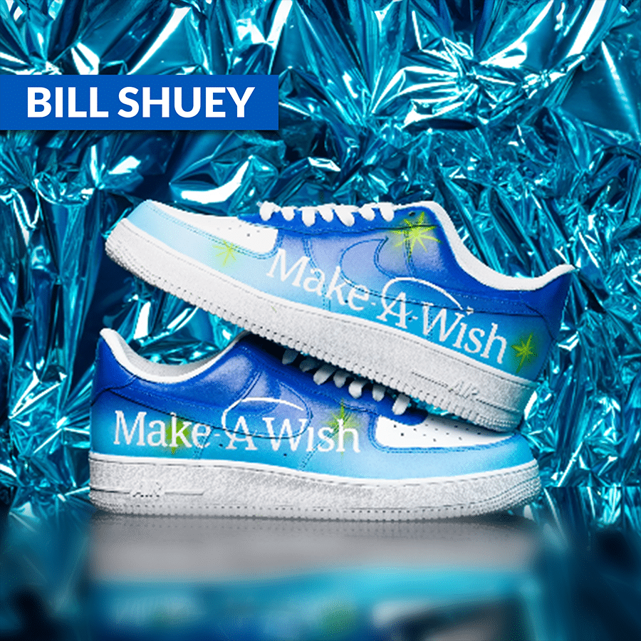 Coach Bill Shuey's custom Make-A-Wish sneakers